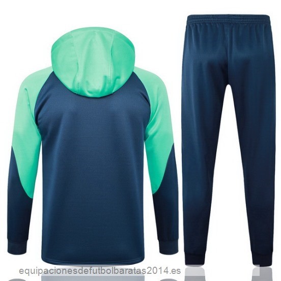 Nuevo Conjunto Completo Chaqueta Con Capucha Barcelona 23/24 Verde Azul Baratas